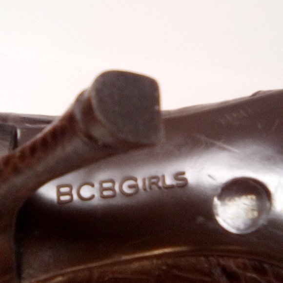 3/$25💦 sz 5.5 BCBGIRLS BROWN CROC PATTERN HEELS - Picture 11 of 13